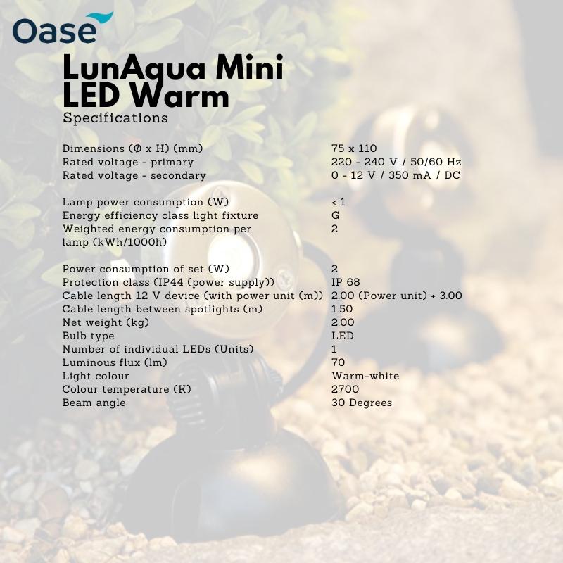 OASE LunAqua Mini LED spotlight (Warm colour) - Image 3