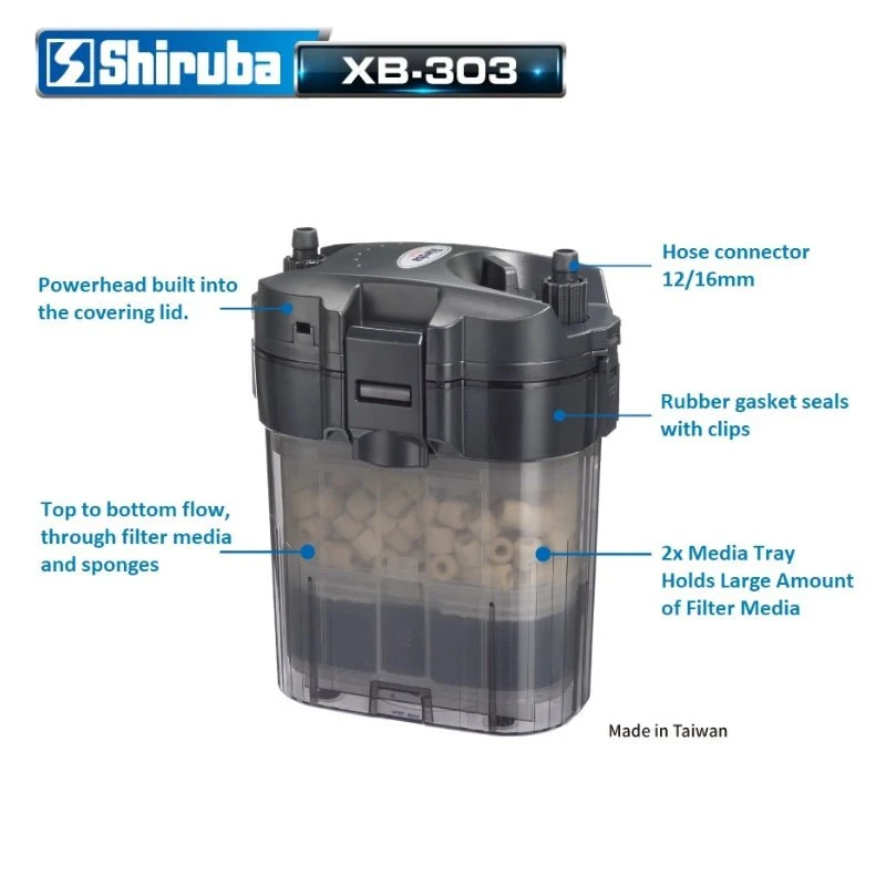 SHIRUBA XB303 External Canister Filter (Compact & Powerful External Filter For Nano Tank) - Image 4