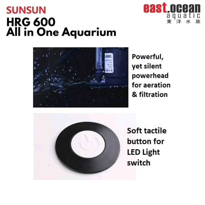SUNSUN HRG-600 Aquarium (60cm) Set - Tank & Cabinet (Black & White) - Image 3