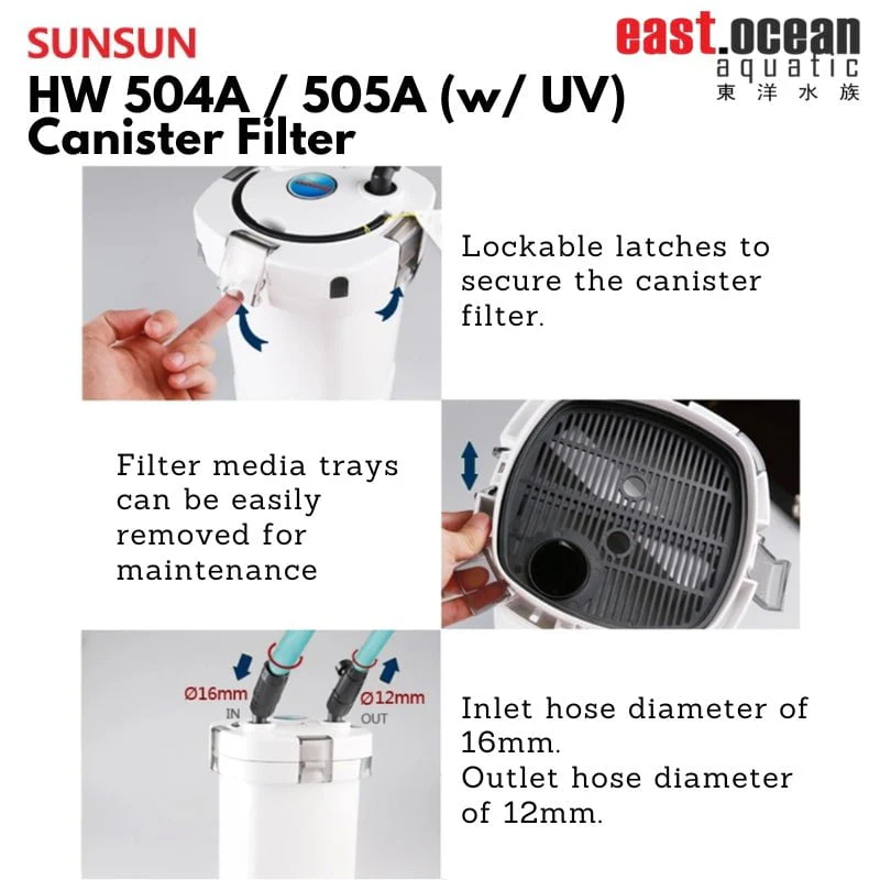 SUNSUN HW 504A / 505A - 6W Canister Filter (Non-UV) - Image 4