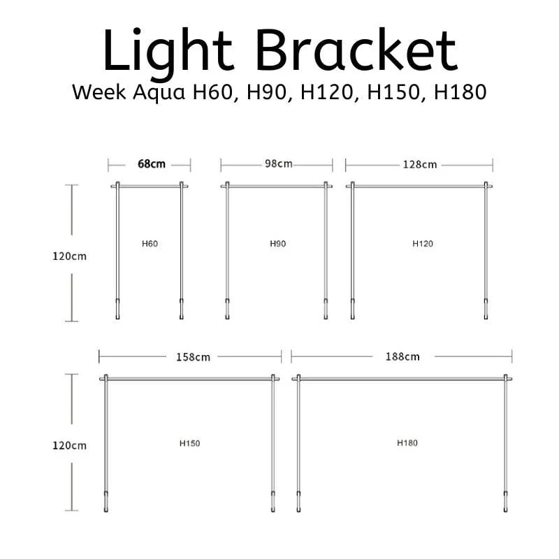 Week Aqua H Lighting Bracket (60 - 180cm) - Image 4