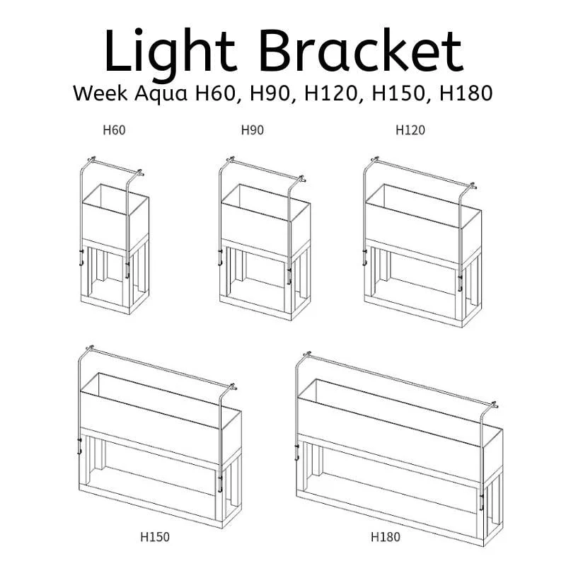 Week Aqua H Lighting Bracket (60 - 180cm) - Image 5