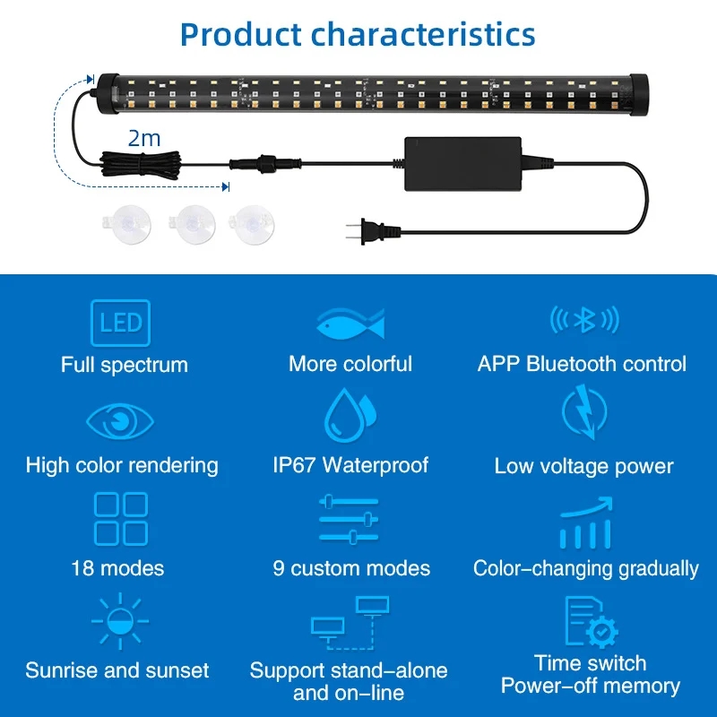 Week aqua T12 Submersible Tanning Light (2ft,3ft,4ft,5ft)-Full spectrum aquarium lamp - Image 4